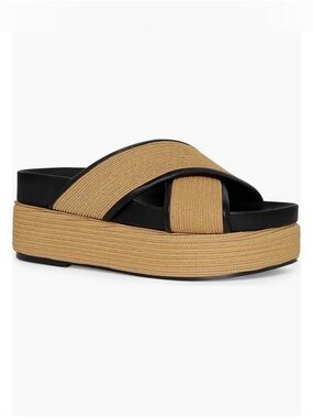 Rebecca Minkoff Woven Dune Khaki Women’s Platform Sandals Size 8 NIB